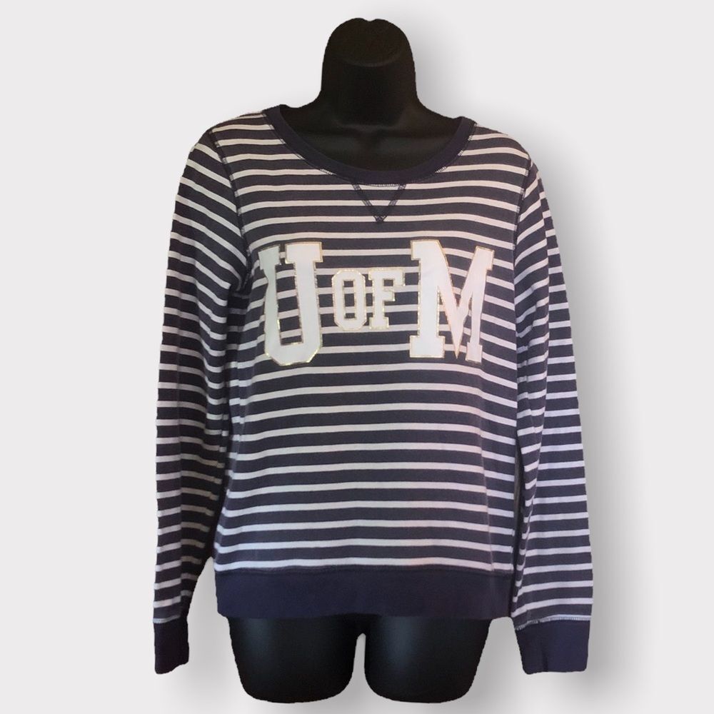 *97 Victoria’s Secret PINK Collegiate Varsity Stripped U of M Sweatshirt